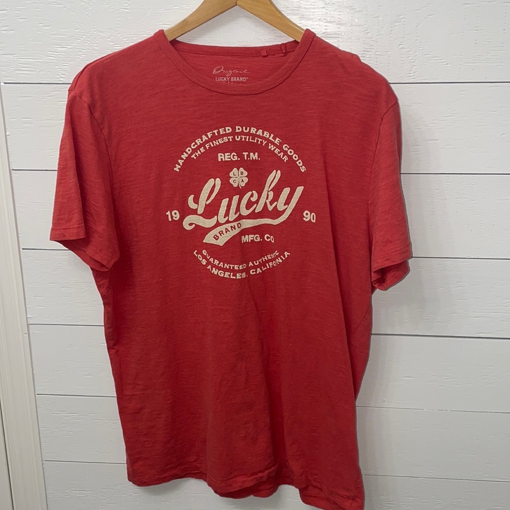 Lucky brand orange tee shirt